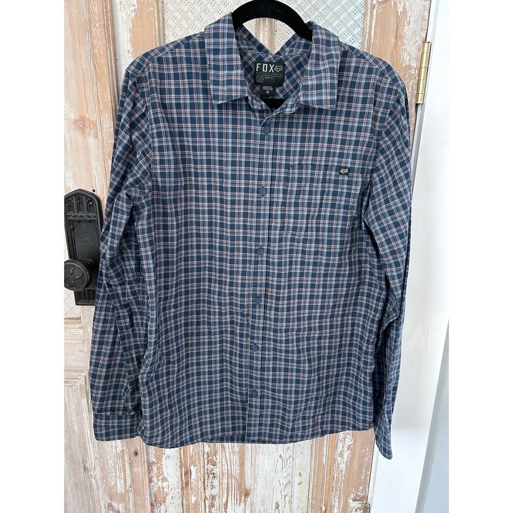 Mens Fox Heritage Forge Size M
Blue, Red, White, Plaid Long Sleeve